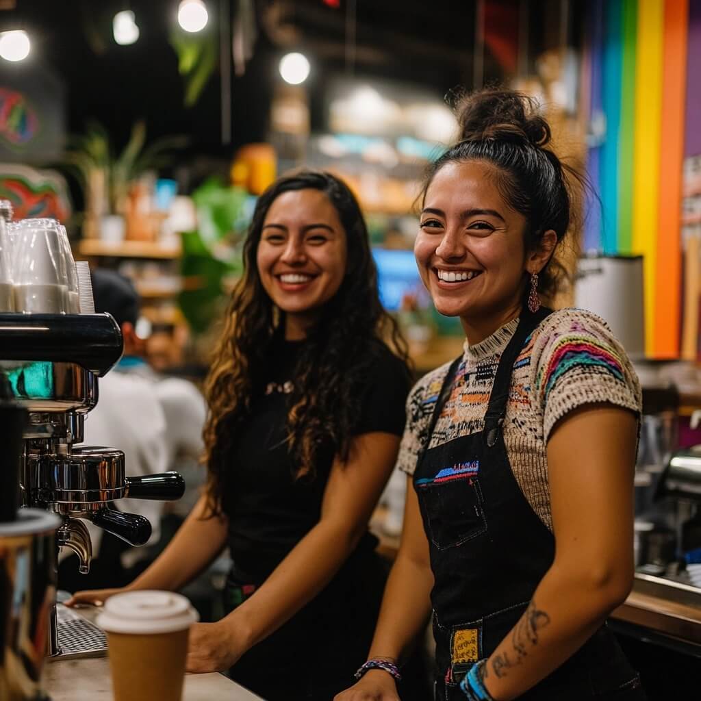 Participante aprendiendo arte latte en curso de barista en CDMX